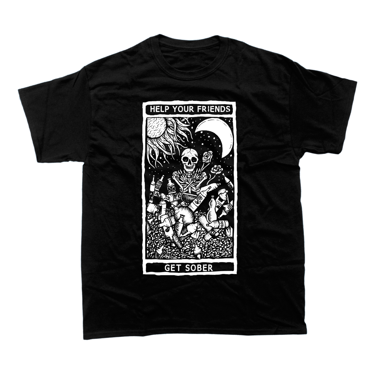 HELP YOUR FRIENDS GET SOBER T-SHIRT (BLACK)